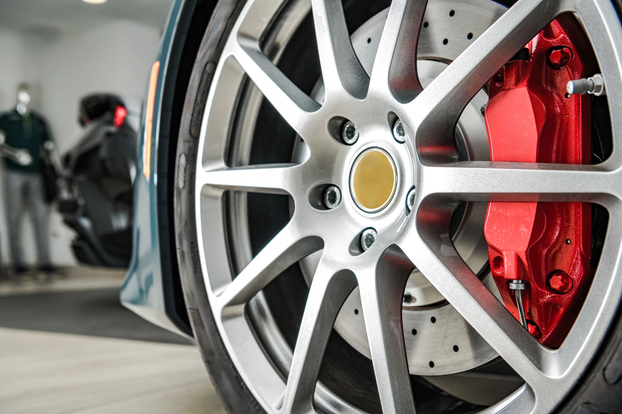 Exotic alloy wheel close-up